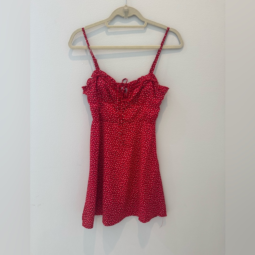 Red mini dress